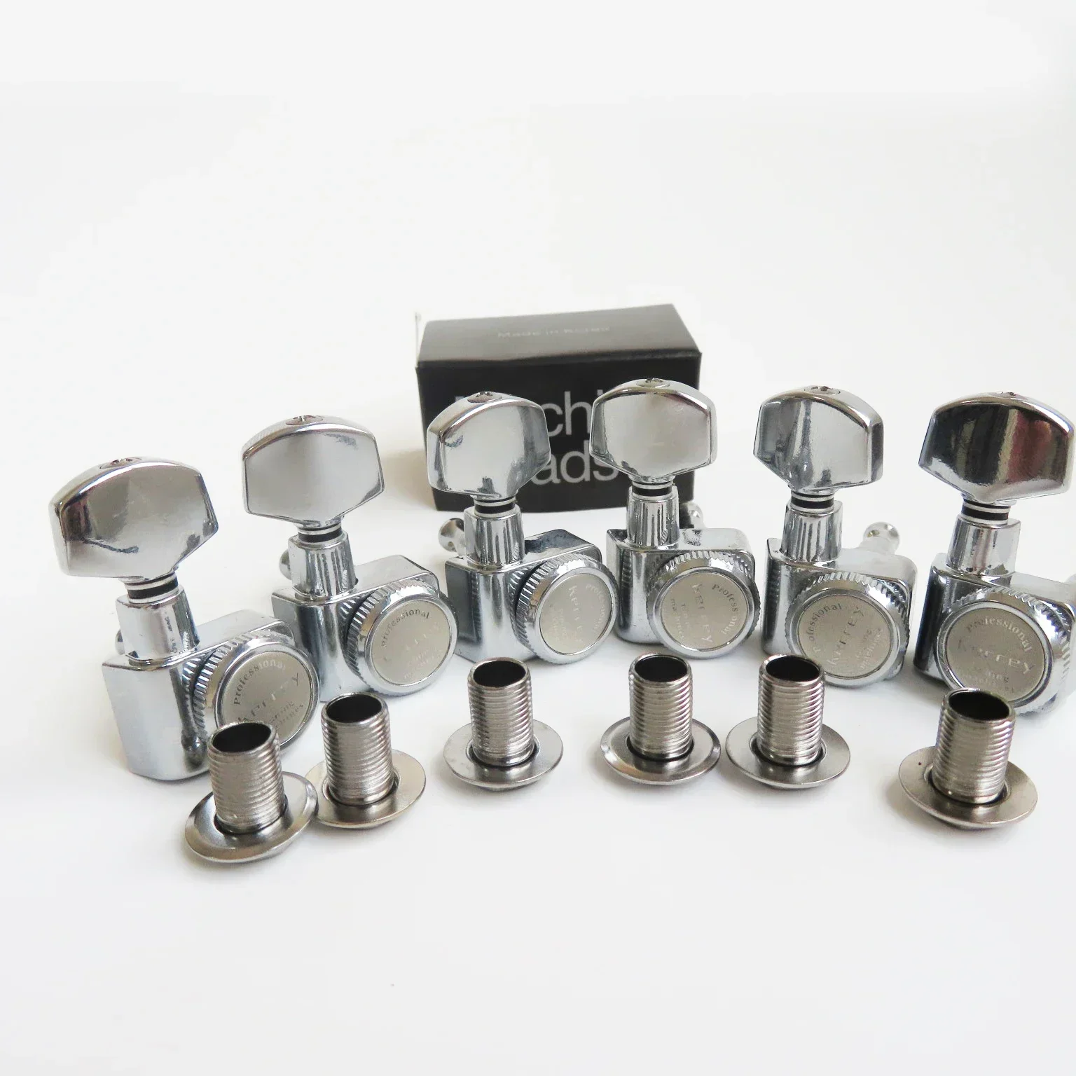 Locking Guitar Tuners 6R Machine Heads Chrome Tuning Pegs Folk Acoustic Electric Guitar Vintage Style Tuning Keys  6 In-line