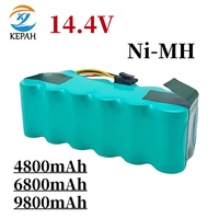 14.4V 4800/6800/9800mAh Ni-Mh Battery Compatible with AMIBOT, DIBEA,MIDEA, PROFIMASTER, LP43SC2000P X500 Vacuum Cleaner