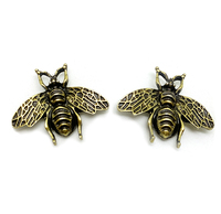 4pcs Metal Bee buttons Stud Rivet Spike Antique Gold fashion Screw for Leather craft Bags Shoes DIY Sewing Accessories Decorated