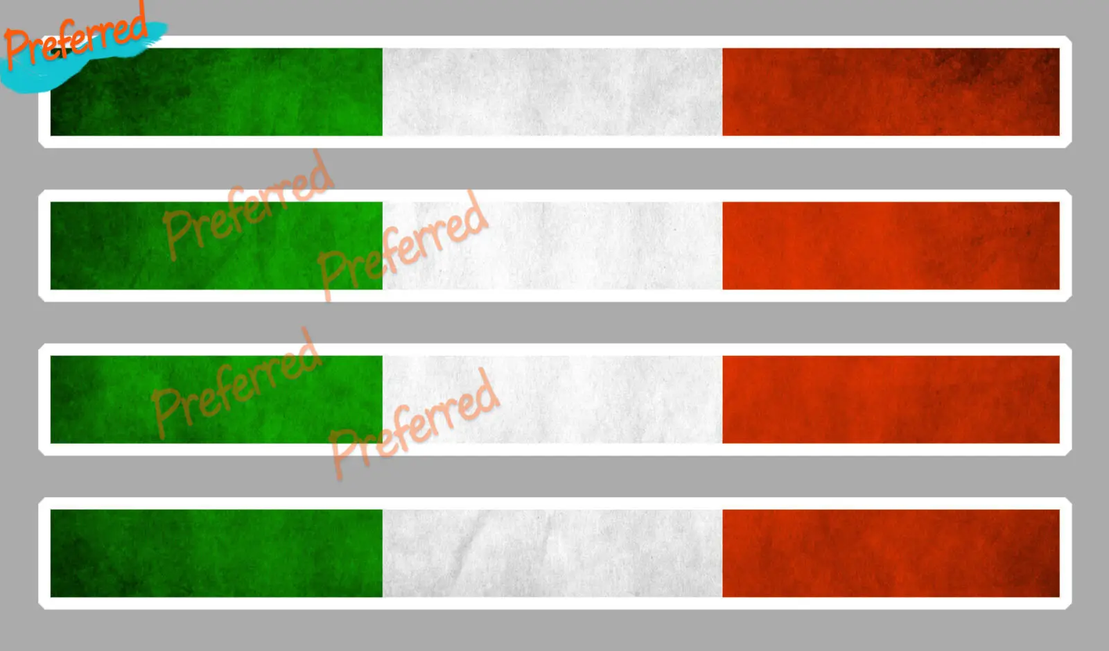 

4 X ITALY ITALIAN FLAG STRIPS 11cmX1cm AUTO STICKER STICKER