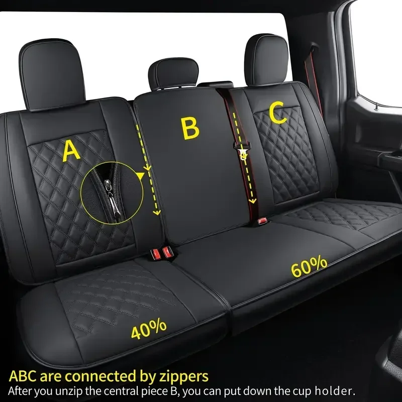 Pokrowce na siedzenia Ford F150 wodoodporne pokrowce skórzane siedzisko nadające się do 2015-2025 Ford F150 Carhartt i 2017-2025 F250 F350 F450