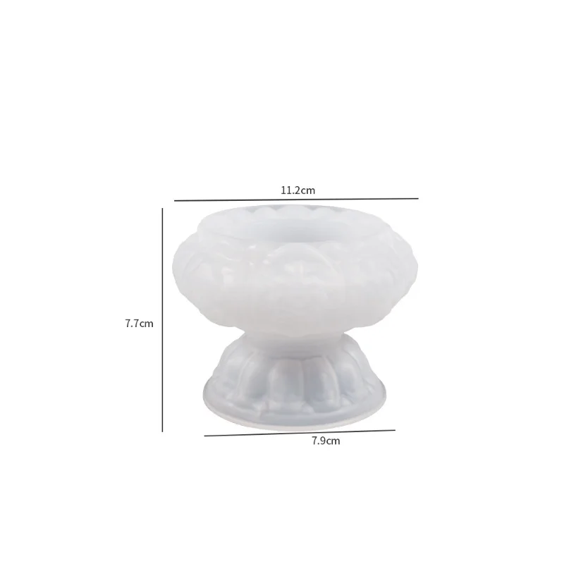Molde de silicona con forma de gota de cristal, contenedor de yeso, cemento, flor de loto tridimensional, taza de vela, capullo, bricolaje