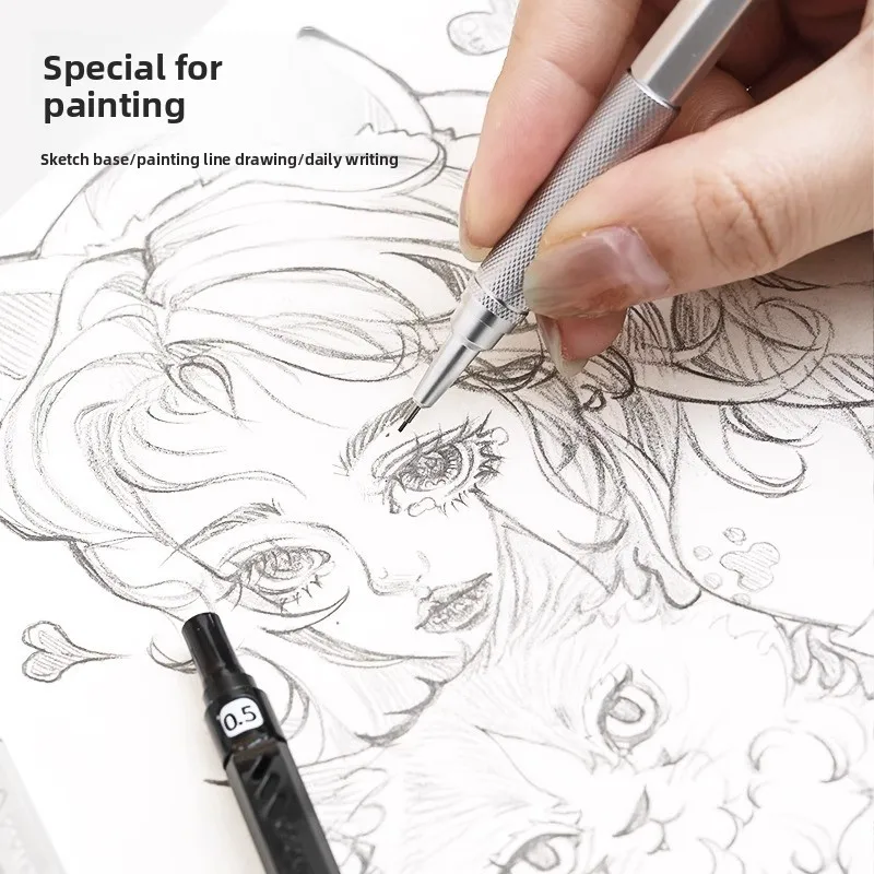 قلم رصاص ميكانيكي معدني ممتاز 0.7 مم أقلام رسم فنية للكتابة للوازم المكتبية المدرسية جودة عالية