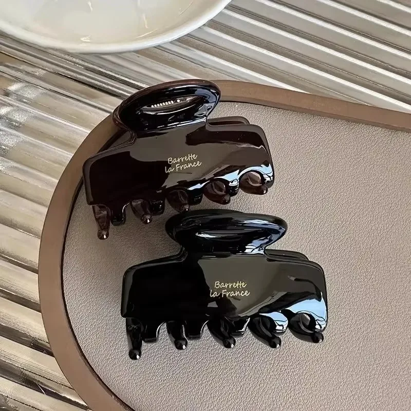 1 Stück Lange Acetat-Haarklammer Rote Haarspangen für Mädchen & Frauen Haaraccessoires Neue Koreanische Mode Pferdeschwanz-Styling Haifischklammer – Detail 5