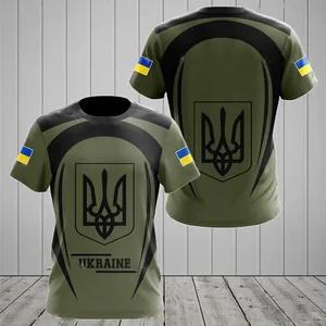 Men's Short-sleeved manga-print ukraine, round collar pullover, Ukraine national emblem, summer fashion clothes 8 Main Sales National Products - №3