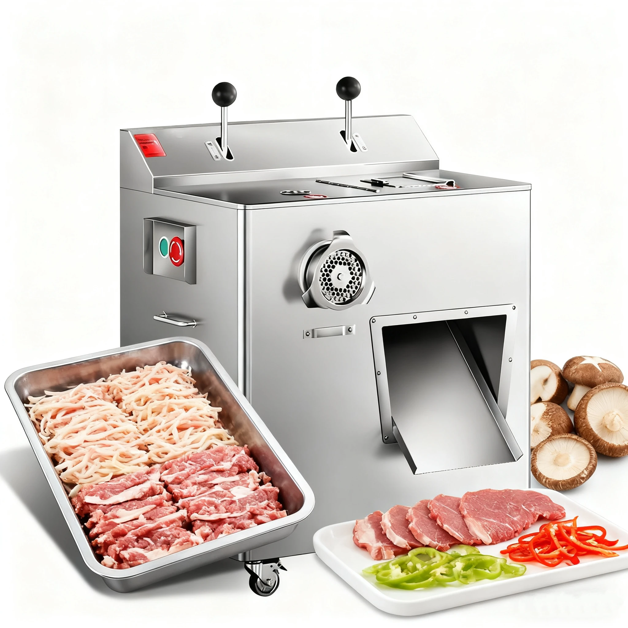 Commercial Stainless Steel Multi-functional Mushrooms Chili Peppers Vertical Fresh Meat Slicer Cutter Mushroom Slicer Machine