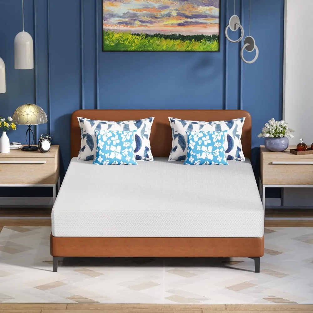 

5 Inch Green Tea Queen Cooling Gel Memory Foam Mattress/Medium-Firm Mattress for Pressure Relief for Kid Adults/CertiPUR-US