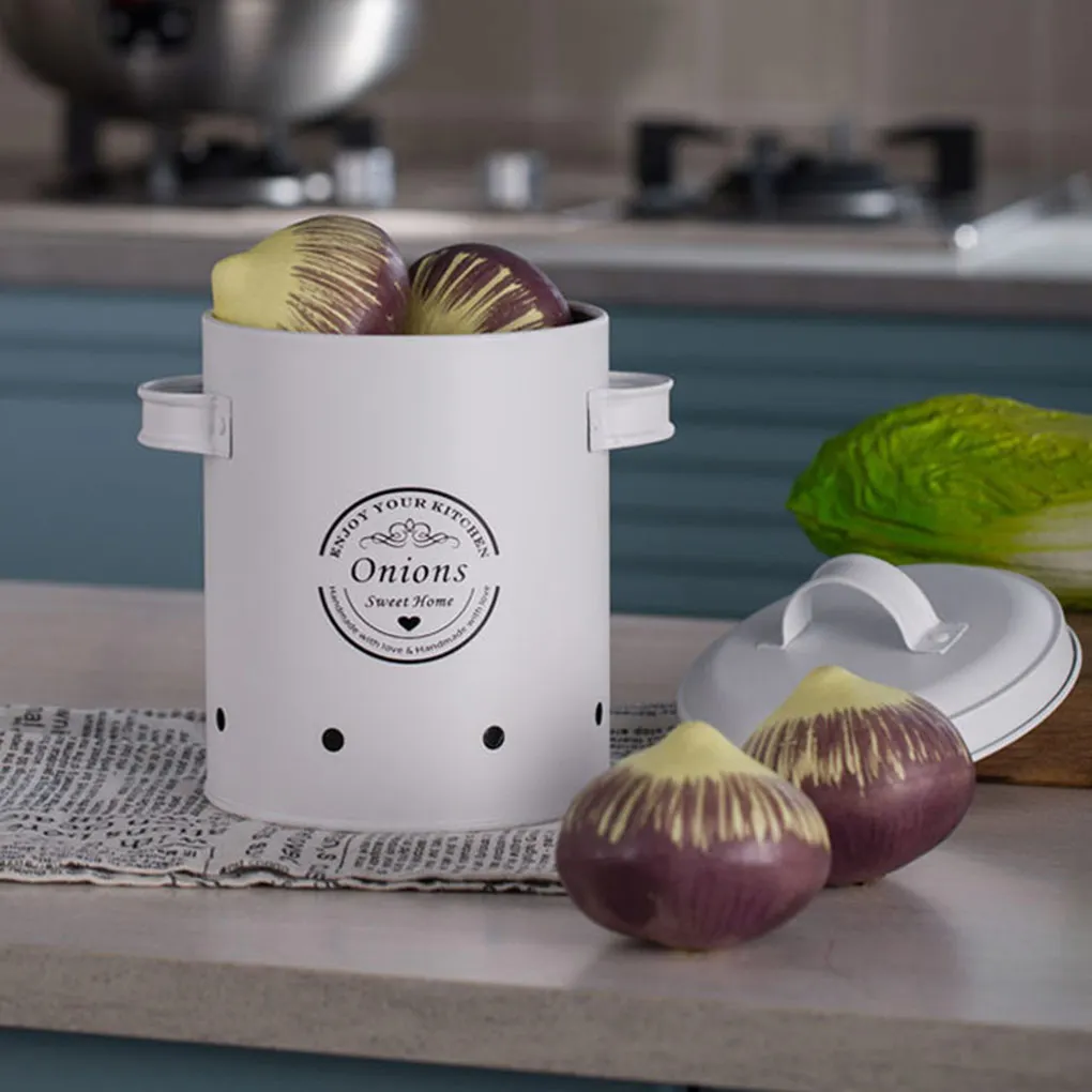 Pack of 3 Potato Bin Kitchen Canister Garlic Containers Potatoes Barrels