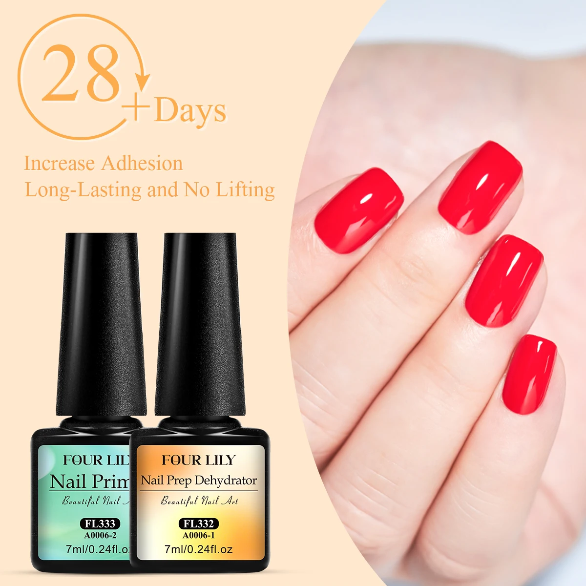 7ml Nail Dehydrator and Nail Primer Acid Free Natural Nail Prep for Acrylic and UV Gel Nail Polish Fast Dry Superior Bonding Set