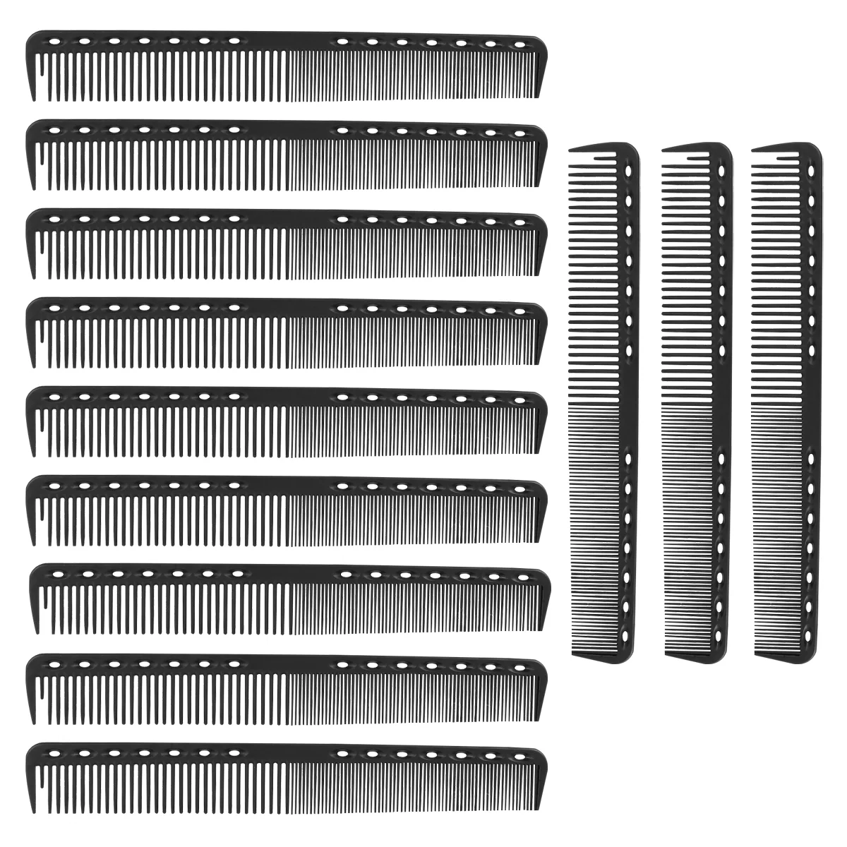 

12pcs Carbon Fiber Combs Hair Cutting Comb Hair Shearing Comb Haircut Supplies Accessories for Men Women (Black)