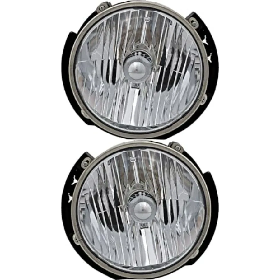 

For Jeep Wrangler Headlights Lamps Set 2007-2018 Halogen Driver and Passenger Side Black High Brightness