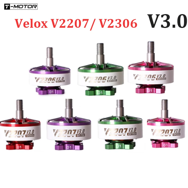 T-Motor Velox V2207 /V2306 V3 1750KV 1950KV 2050KV 6S / 2550KV 4S Brushless Motor for FPV Freestyle Drones DIY Parts