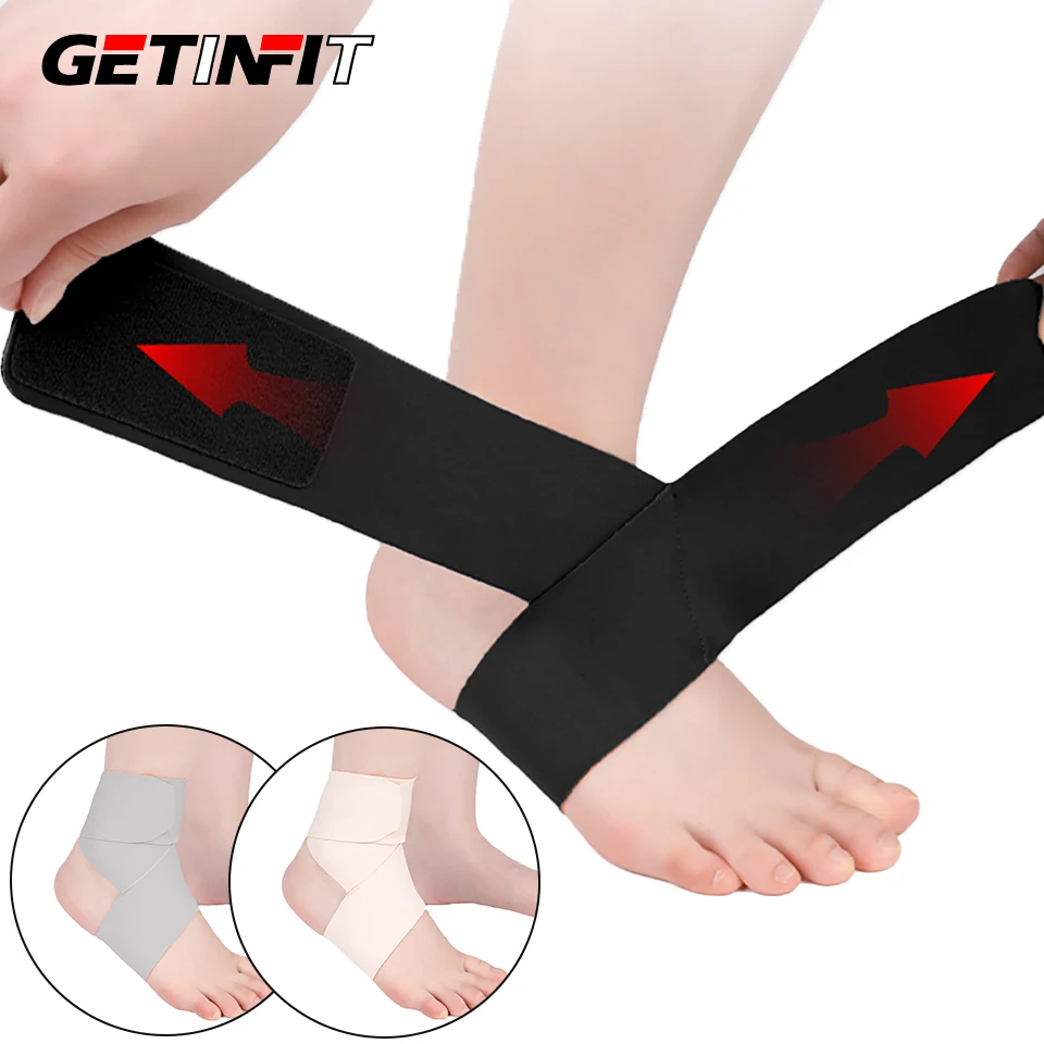 GETINFIT 1/2Pcs Lightweight Compression Ankle Brace Freedom Of Adjustment Double Wrap Supports Achilles Tendon Prevents Sprains