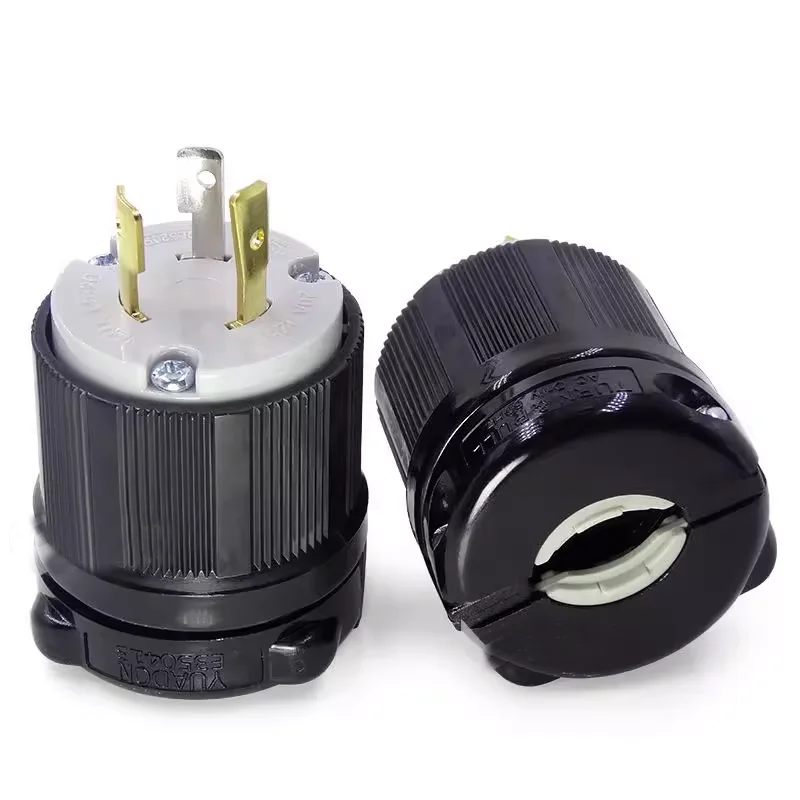 NEMA anti-fall plug L5-20P 20A 125V American Industrial generator plug WJ-8320 Assembly DIY plug