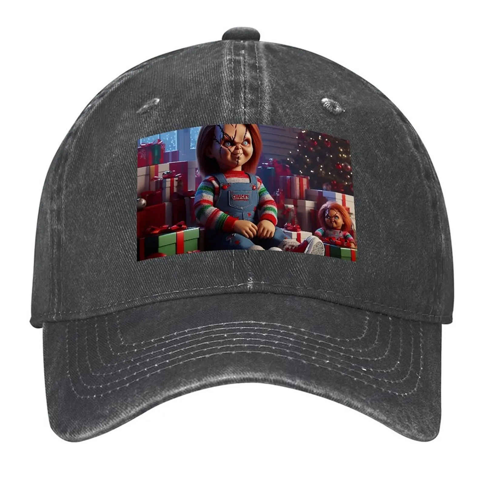 

Chucky at Christmas Baseball Cap tea Hat Uv Protection Solar Hat Snapback Cap Big Size Hat For Women Men's