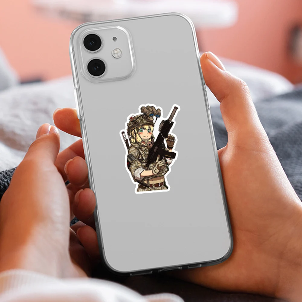 10/30/50pcs Camouflage Soldier Girl Cartoon Stickers Waterproof Graffiti DIY Laptop Skateboard Luggage Car Decals for Kids Toy