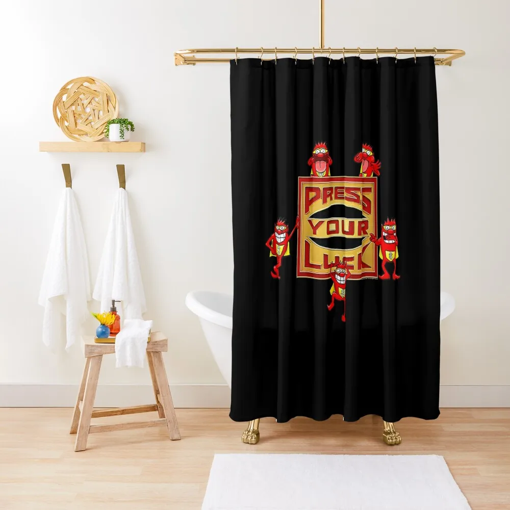 

Press your Luck Logo Shower Curtain Shower Waterproof Waterproof Fabric Shower Accessories For And Services Curtain
