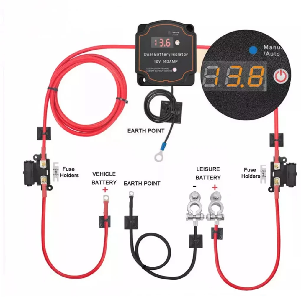 

Умный двойной изолятор батареи 3/5/7 м, 12 В, 140 А, цифровое чувствительное к напряжению реле VSR, разделенная зарядка для кемперов, автомобилей, автофургонов, морских грузовиков
