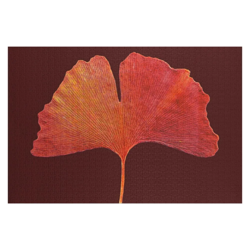 

Fall Autumn Leaf Red Orange Ginkgo Biloba Jigsaw Puzzle Personalized Animal Wooden Animal Customized Gifts For Kids Puzzle