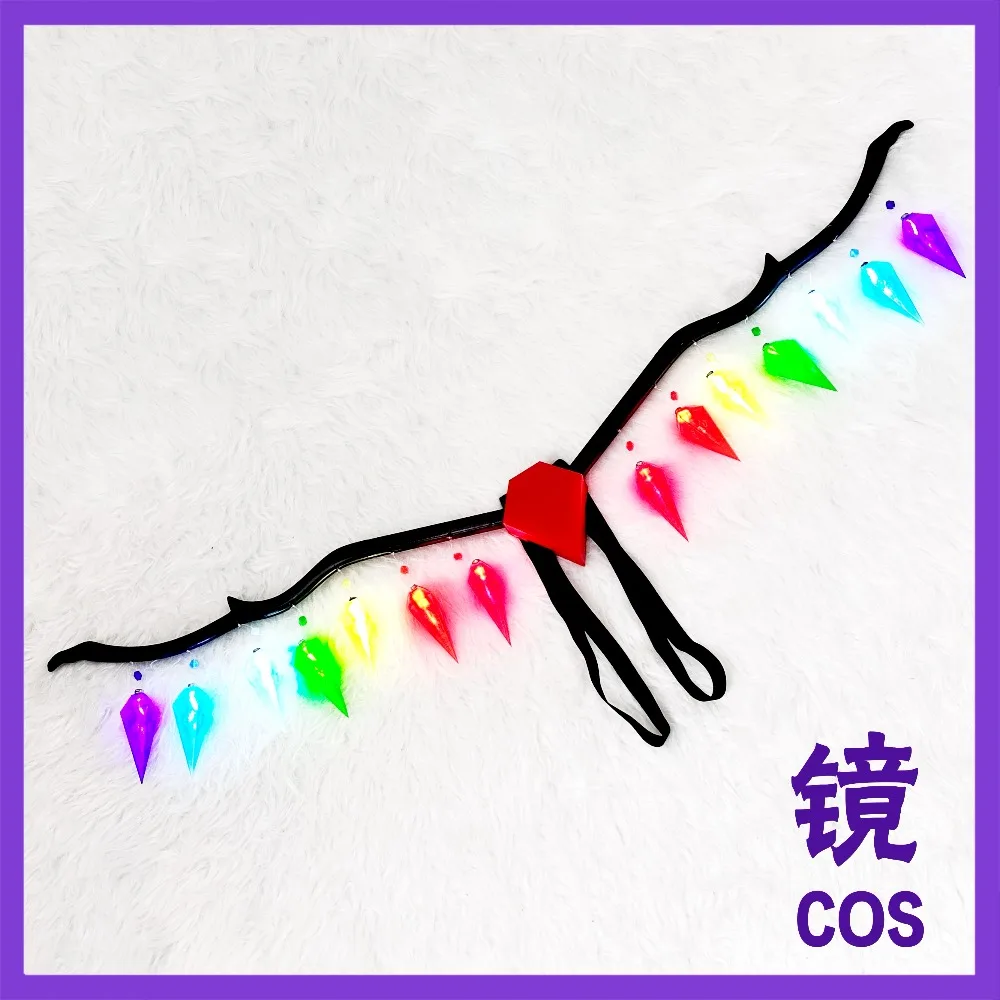 Flandre Scarlet Transparent Glowing Wing Prop Comic Touhou Project Cosplay Props Halloween Christmas Fancy Party  Accessories