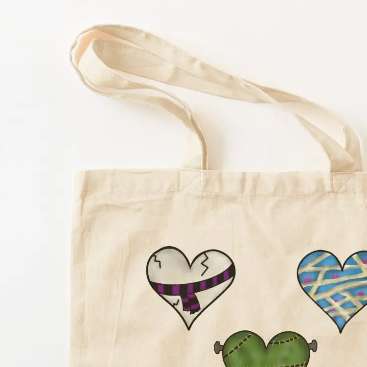 Cute Monster inspired hearts Tote Bag Big bag women bag for beach Shopper reusable grocery bags