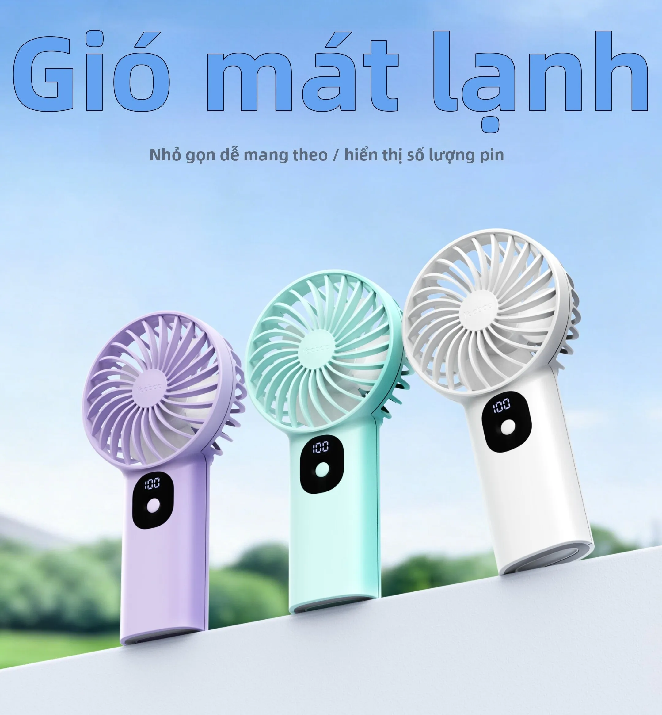 Yoobao | Portable Mini Strong Air Cooler 2026 Newest Version Long Battery Life USB Rechargeable