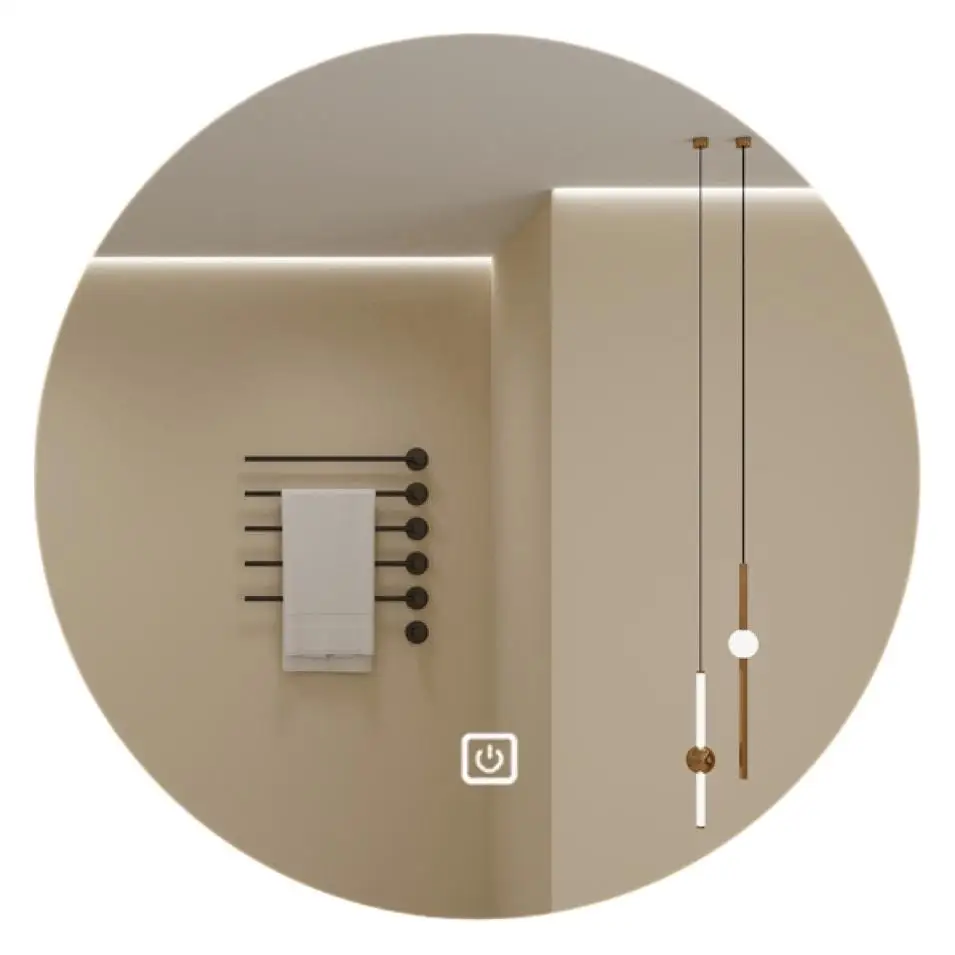 

Strictly selected round bathroom smart mirror punching hotel luminous makeup mirror anti-fog bathroom with lamp mirror choice