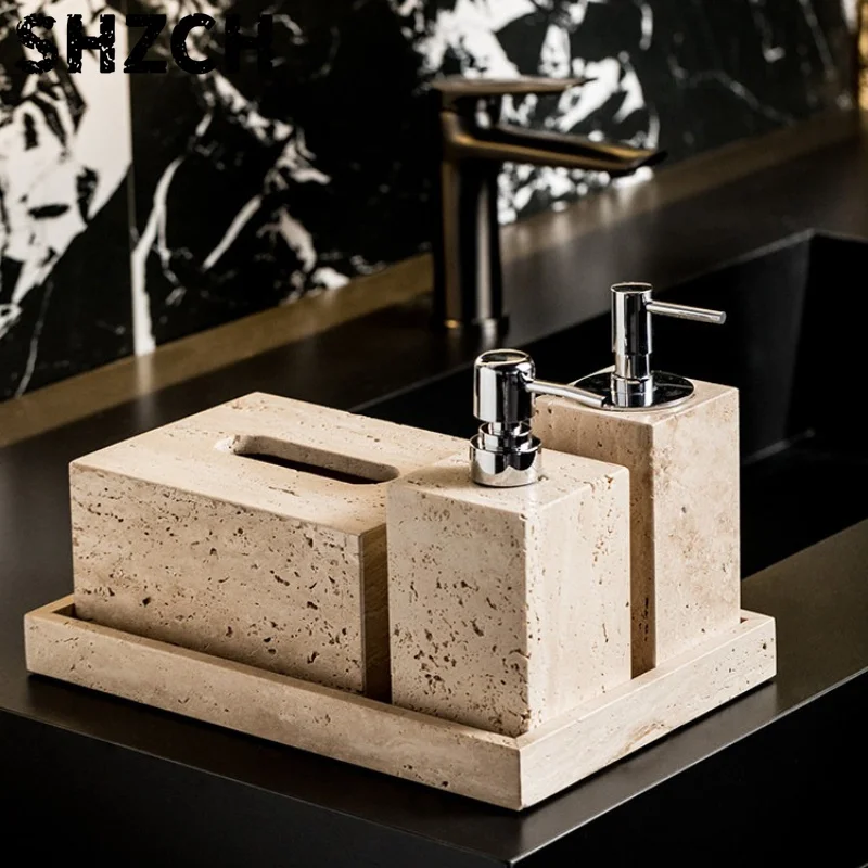 marble-look-soap-dispenser-set-with-tissue-holder-and-aroma-bottle-for-bathroom-lavatory-sink-countertop-hotel-home-decor