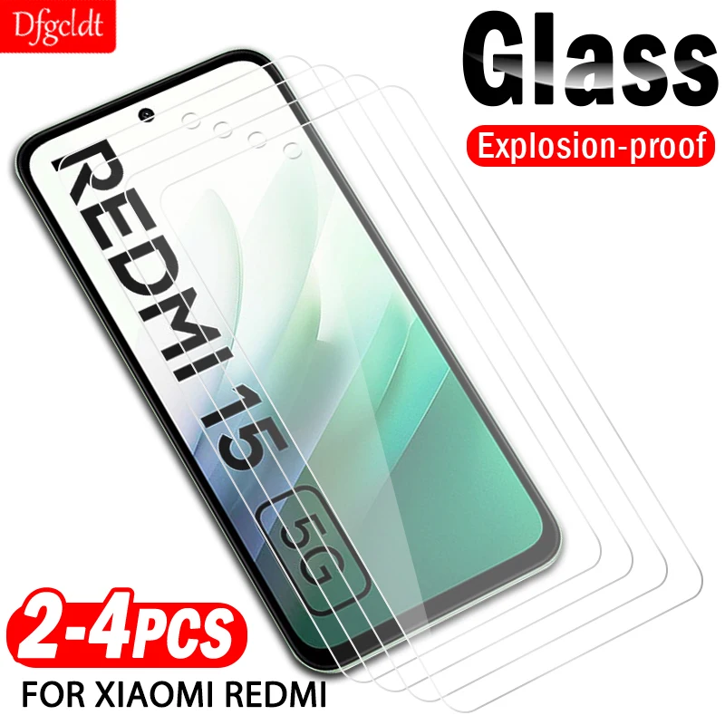 

2-4Piece Full Cover Screen Protector for Redmi 15 15C 14C 14R 13C 13R 13X 12C 13 12 Protective Glass for Redmi A5 A4 A3X A3 Pro