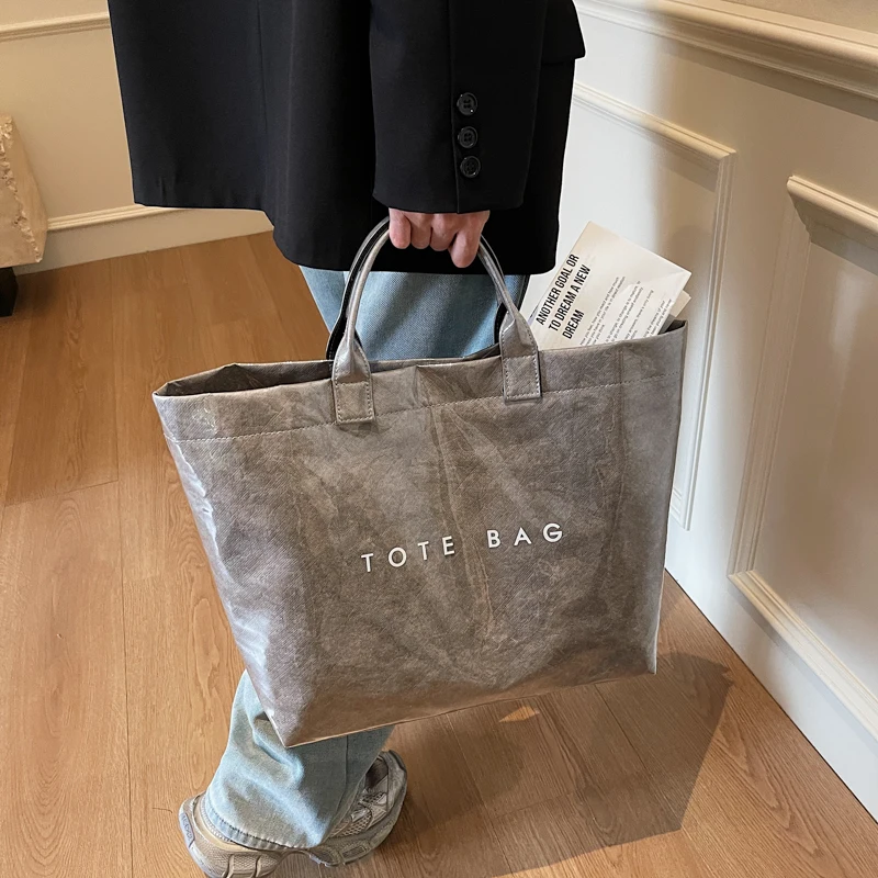 

PVC All-Match Shoulder Bag Waterproof Casual Tote Bag PU Leather Fashion Tote Handbag Shopping Work Date Bag