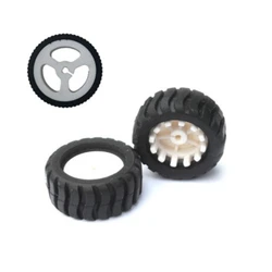 N20-43mm D Hole Rubber Wheel D Axle Tire For N20 Micro DC Gear Motor RC Smart Car Robot Trolley DIY Toy Parts Model Wheel