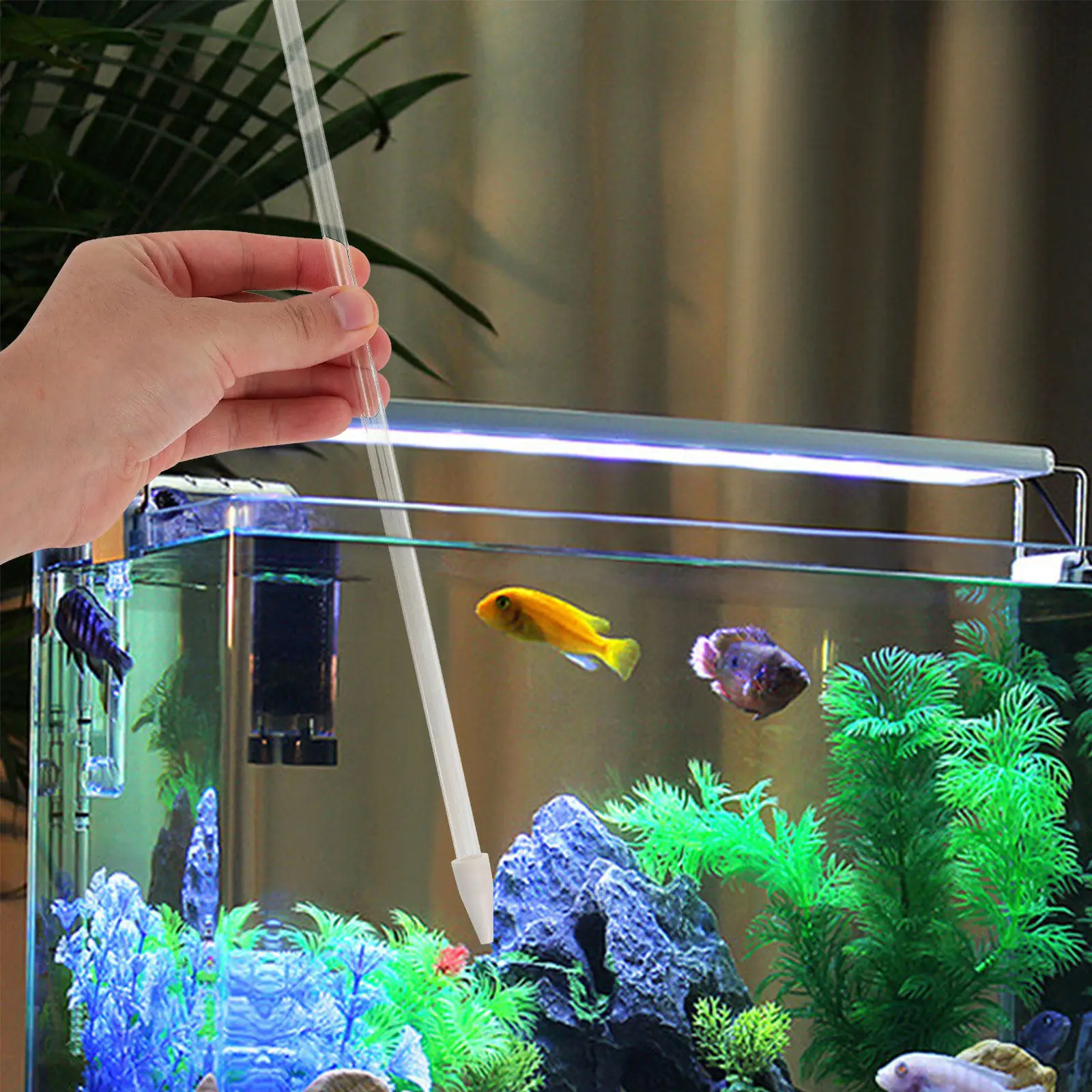Coral Feeder Long Tube Soft Head Aquarium Feeder Fish Tank Cleaner Liquid Fertilizer Dispenser Waste Remover Manual Cleaning