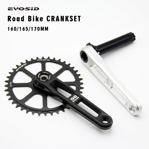 Imagen 2 del producto EVOSID-platos y bielas para bicicleta de carretera, manivela hueca de 160/165/170mm, plato de fuego integrado, bicicleta plegable de grava, rueda dentada 40/42/44/46/48T