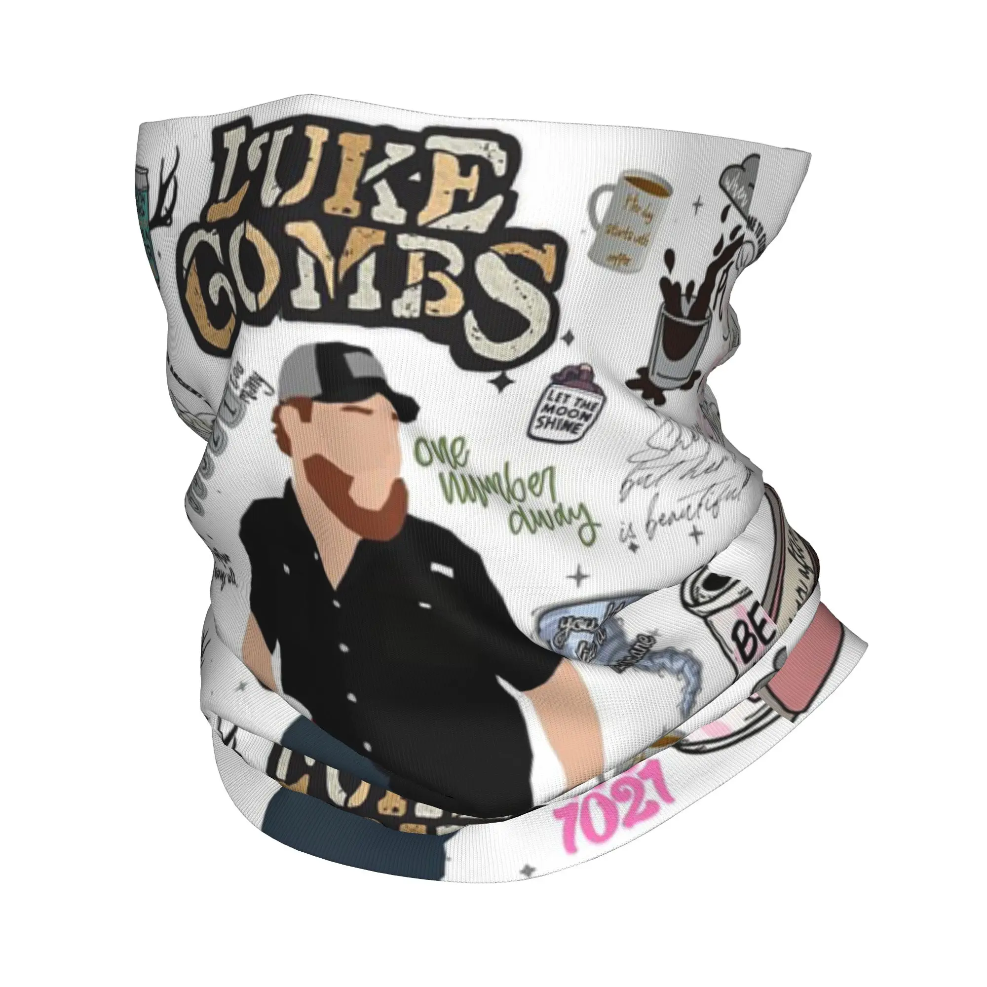 Country Singer Luke Combs Word Tour Bandana Neck Gaiter Printed Wrap Mask Scarf Balaclava Hiking Fishing Unisex Adult Washable