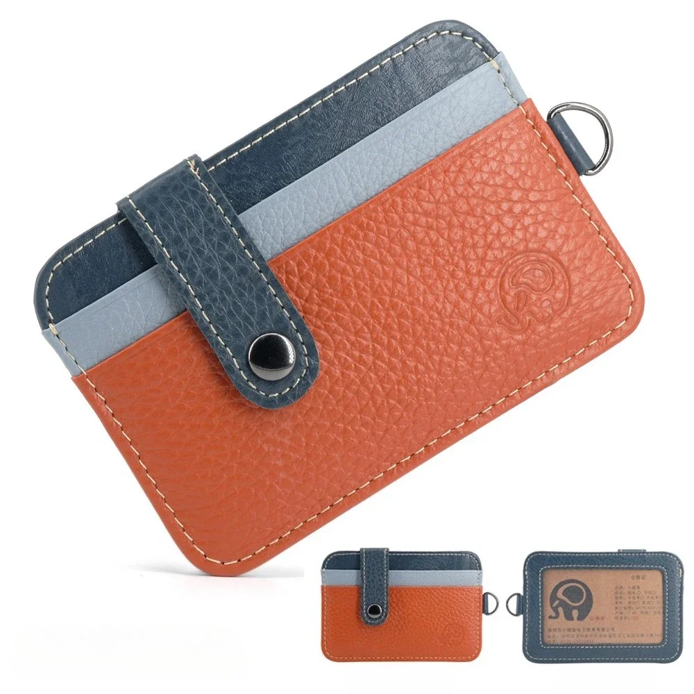 

Retro Small Round Elephant Wallet Credit Card Holder, Fashionable and Portable Membership Card, Simple Top Layer Cowhide Wallet