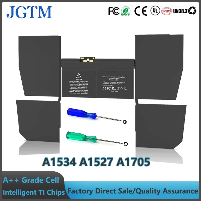 JGTM 7.6V A1534 A1527 A1705 (Early 2015 Early 2016 Mid 2017) Laptop Battery for MacBook 12 Inch Retina EMC 2746 2991 3099 MNYG2