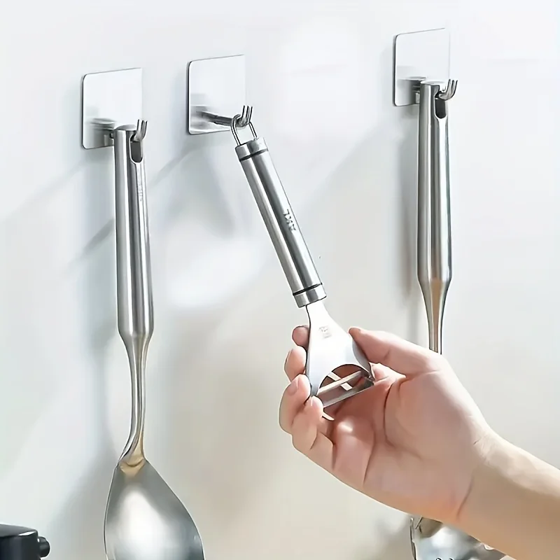 5/2PCS Heavy-duty Stainless Steel Adhesive Hook, No Need for Punching, Perfect for Towels, Clips, Practical Hooks