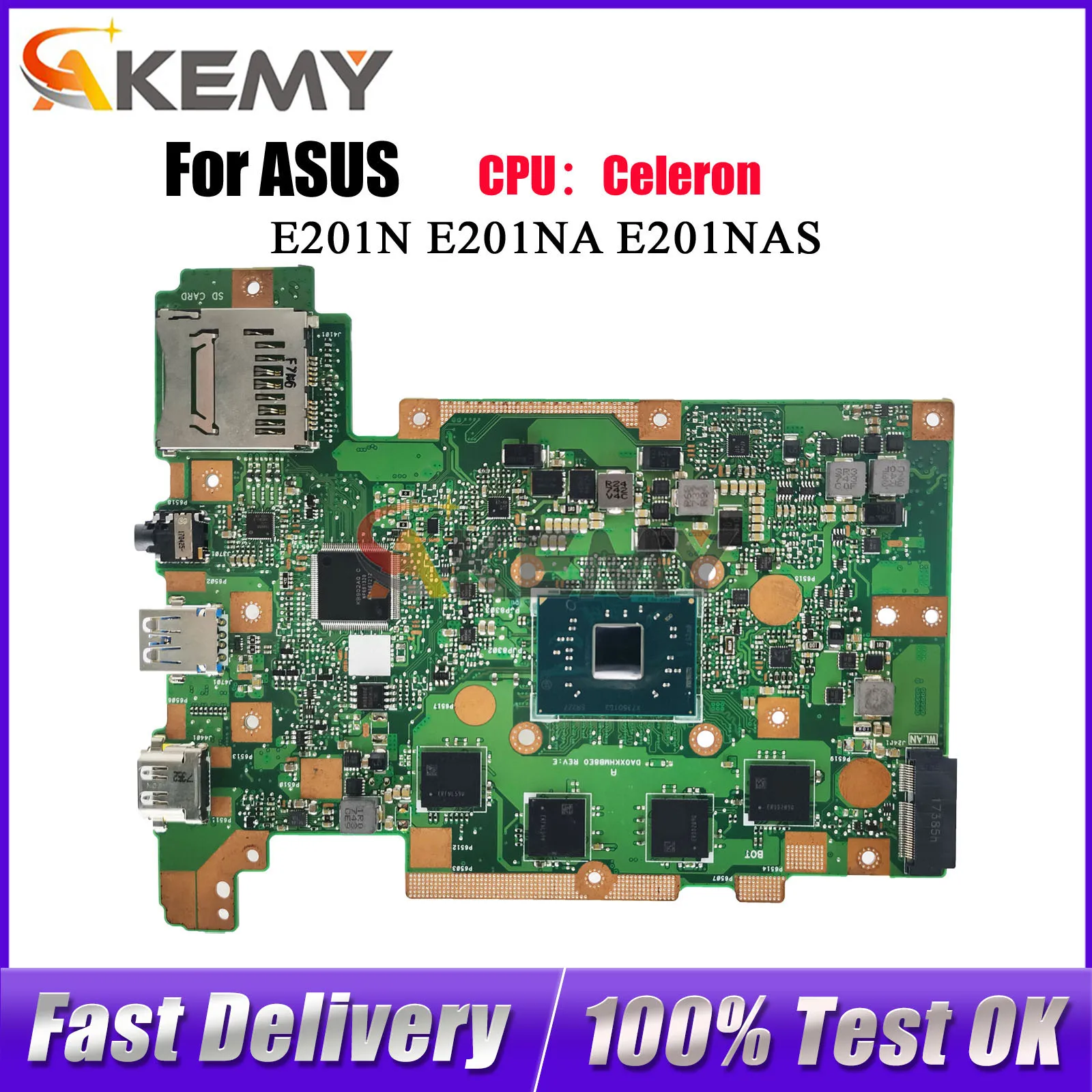 

Материнская плата для ноутбука E201NA для ASUS EeeBook E201N E201NAS E201NA с процессором Celeron, 100% протестирована, быстрая доставка