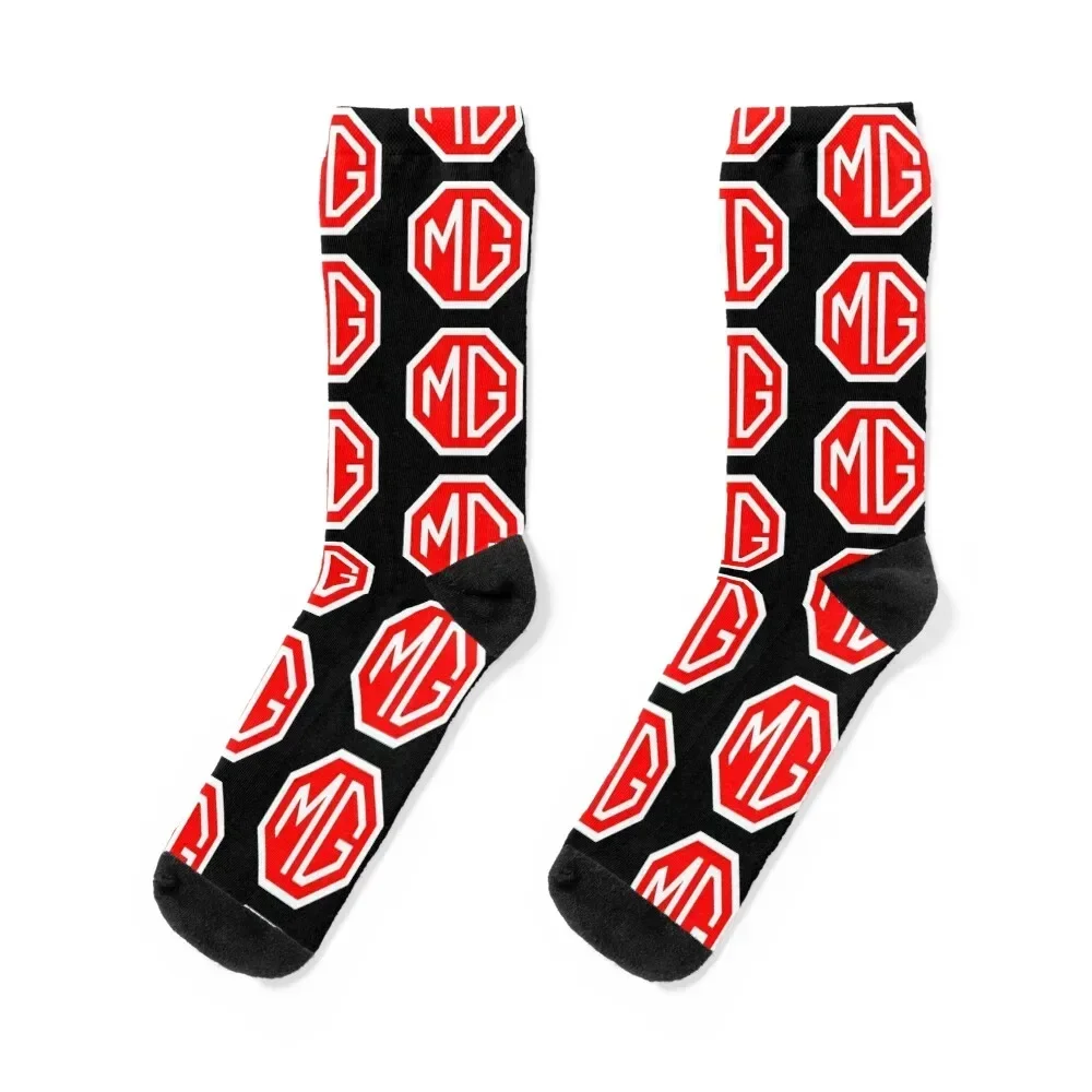 

MGB Badge - Red Background Socks gym christmass gift cartoon professional running Socks Male Women's