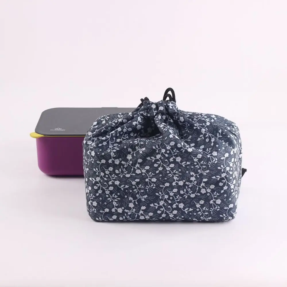 Outdoor Geometric Tableware Storage Bag Unisex Drawstring Lunch Bag Japanese Style Lunch Box Lunch Tote Pouch Food Hand Bags
