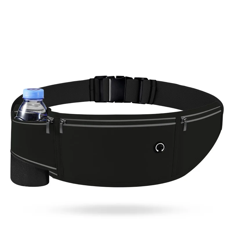 Running Waist Bag for Men Women Waterproof Sports Fanny Pack Belt with Reflective Strip & 3 Pockets Workout Hiking Travel image 4