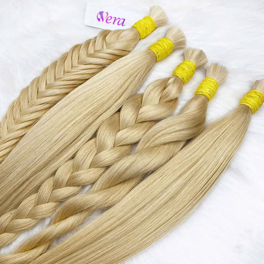 Blonde Human Braiding Hair Bulk Original Human Hair Mega Natural Vietanamese Human Hair No Weft Bulk Hair For Crochet Braids