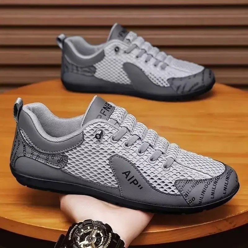 

2026 Men Low Cut Mesh Sneakers Summer Slip-On Lace-Up Casual Shoes Outdoor Breathable Durable Men's Running Sports Shoes Zapatos