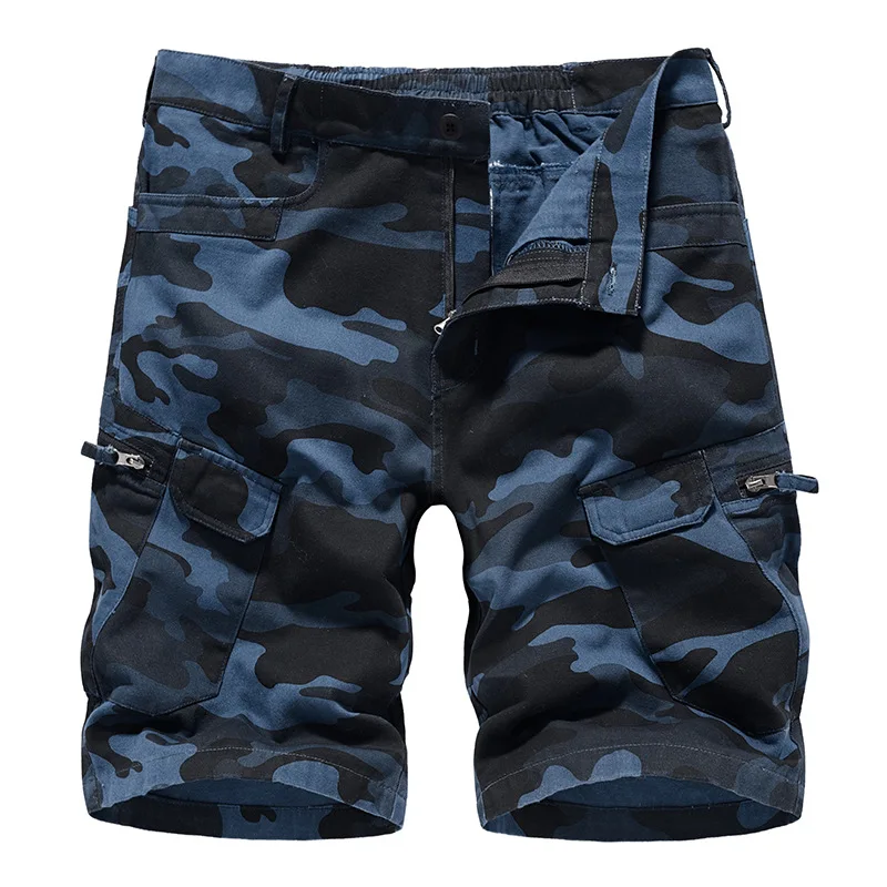 For 2023 Summer New Mens Casual Trouers Beach Green Camouflage Shorts Military Cargo Work Man Short Pants OverSize 29-40