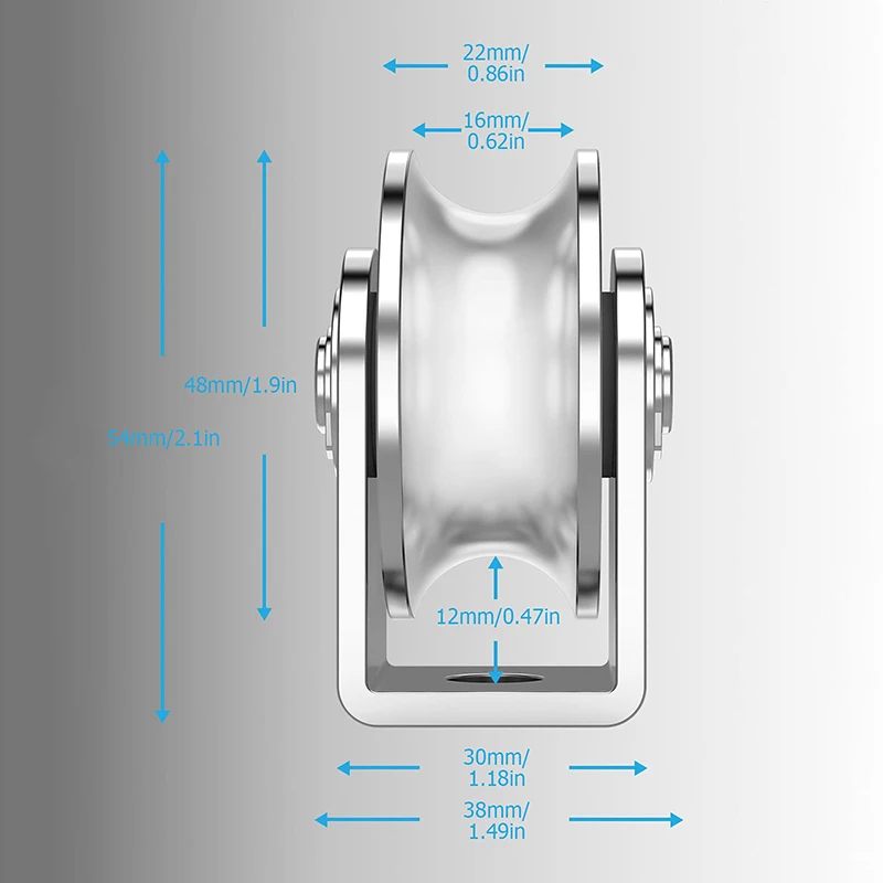 Wheel Pulley 304 Stainless Steel Heavy Duty Track Wheel Rigid Caster Sliding Gate Roller Wheel Detachable Duplex Bearing