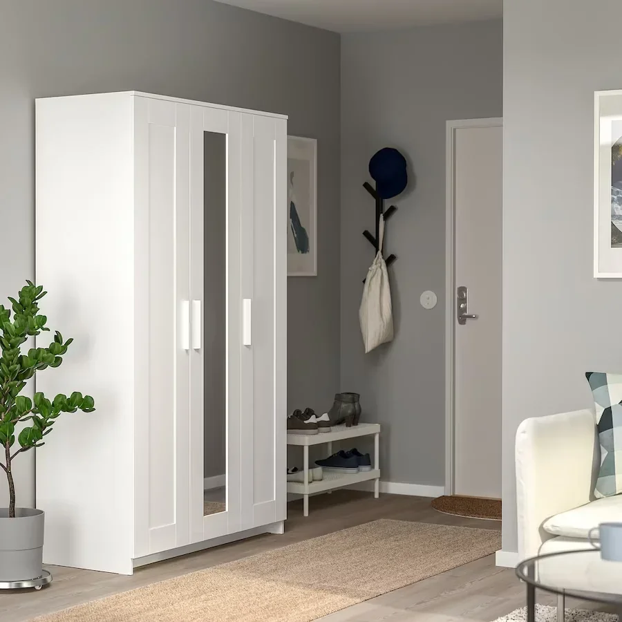 

Apartment Modern Ash Wood Wardrobe Bedroom Furniture Wood Doors Closet Armoire