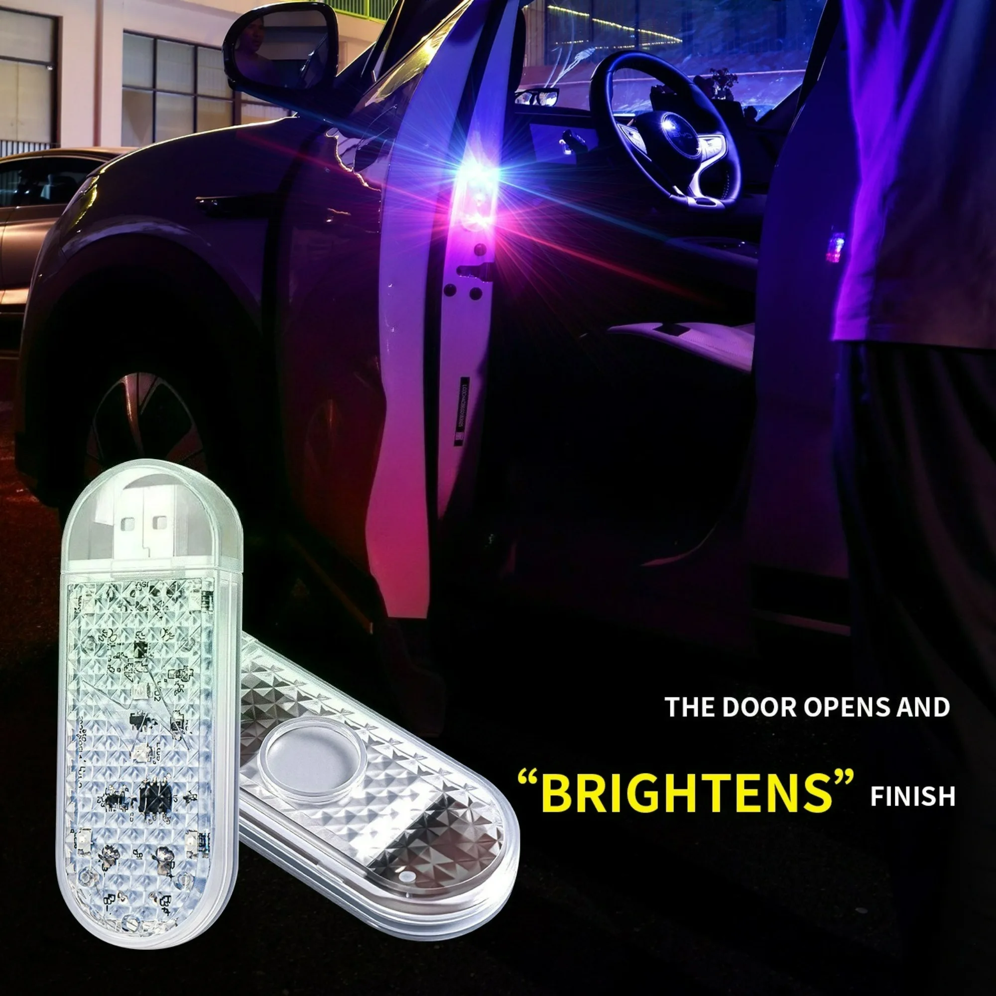 Mini-Magnet-Warnleuchte für Autotüren mit integriertem USB-Ladeanschluss für Kollisions- und Warnleuchte am hinteren Ende