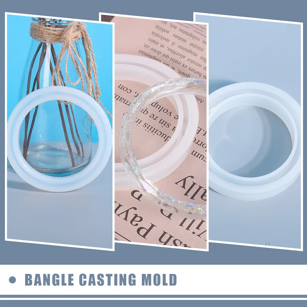 3 قطعة قالب إيبوكسي كريستال بسيط سوار ذاتي الصنع قوالب إسورة من السيليكون تضيف خرز لامع زهرة جافة للمشروعات اليدوية الممتعة #5