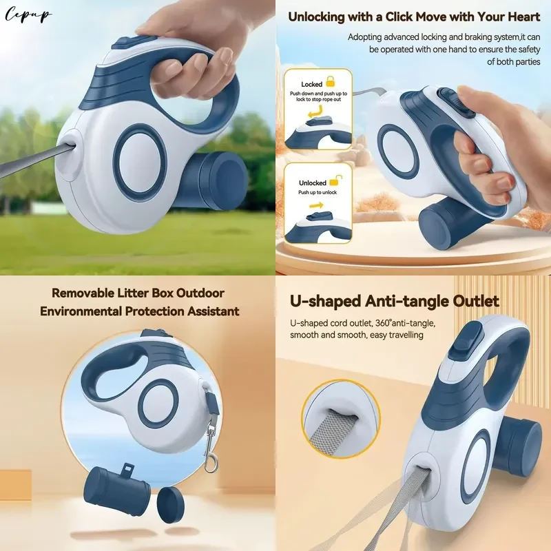 Automatic Retractable Dog Leash 5M Extendable Rope Outdoor Walking Hiking Travel For Small Dogs ZHAYA