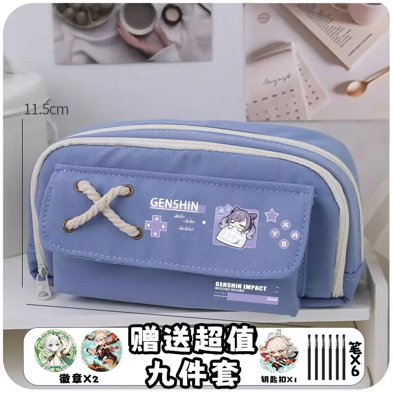 papelería divertid Genshin Impact pencil pouch xiao/Venti/Tartaglia/Diona/Hu Tao/ japanese stationery cute pencil case for girls